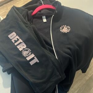 Made in Detroit SET. Rose Gold Logos. Pants and Hoodie. Medium.